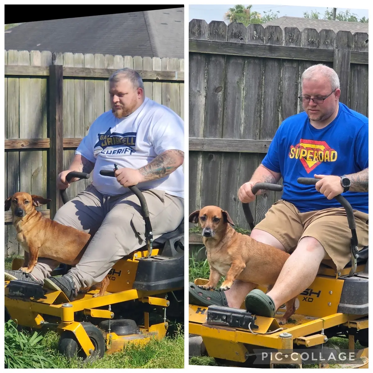 Blake before and after losing 100 pounds