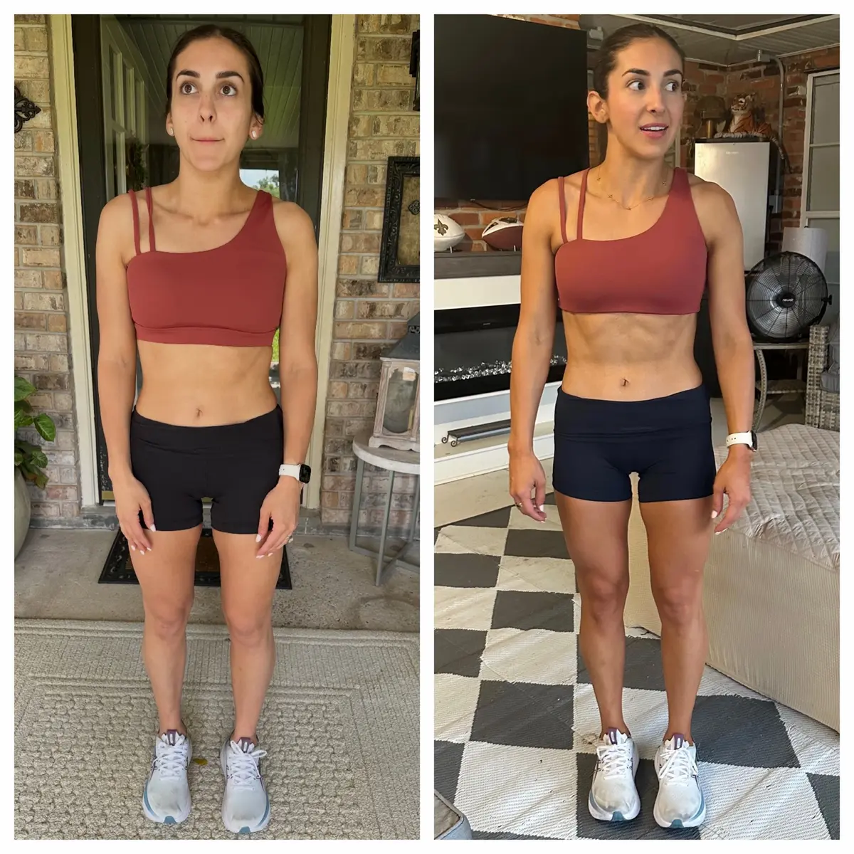 Busy mom of two, before and after