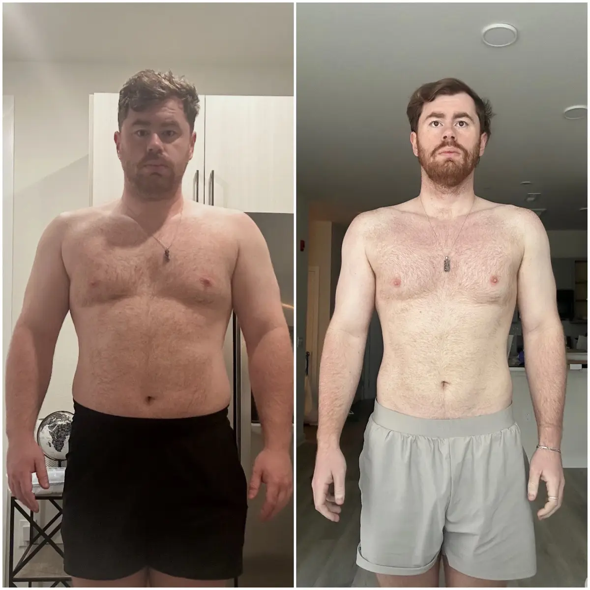 Trace before and after losing 57 pounds